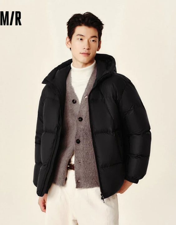 Semir Down Jacket Men 2024 Winter New Thermal Three-Proof Couple Hooded Outerwear Solid Color Versatile Down Jacket
