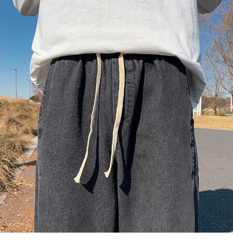 Baggy Jeans Trousers Male Denim Pants Black Wide Leg Pants Men's Jeans Oversize Cargo Korean Streetwear Hip Hop Harajuku