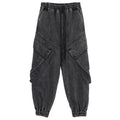 2025 Baggy Jeans Men Punk Hip Hop Black Grey Denim Sweatpants Washed Vintgae Street Casual Cargo Pants Pantalones Hombre