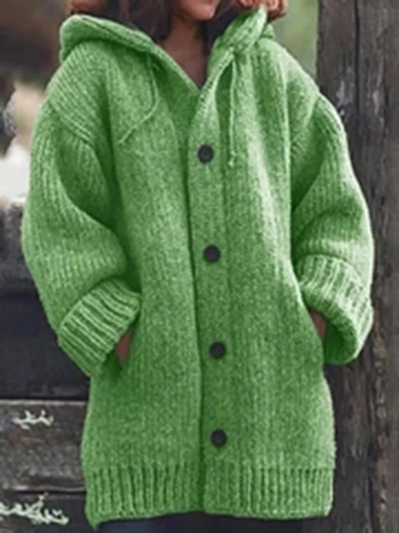 Fashion Warm Autumn Winter Sweater Long Sleeve Cardigans Vintage Knitted Sweaters for Women 2025 Mid Length Coat Streetwear
