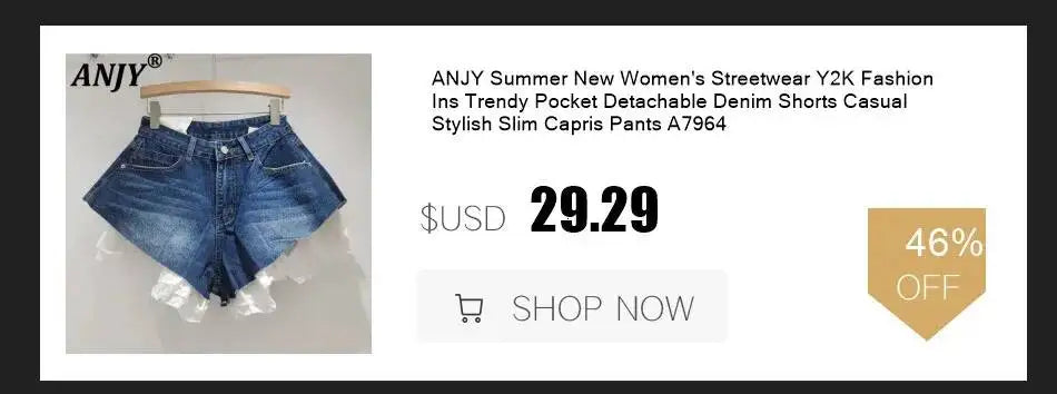 ANJY Spring Autumn New Women Washed Vintage Ripped Design High Street Jeans Trendy Fashion Straight Versatile Denim Pants A23084