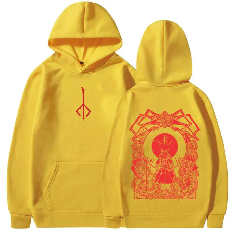 Game Bloodborne Graphic Hoodie Horror Hunter Cosplay Merch Sweatshirt Men Women Casual Vintage Pullover Man Oversized Streetwear
