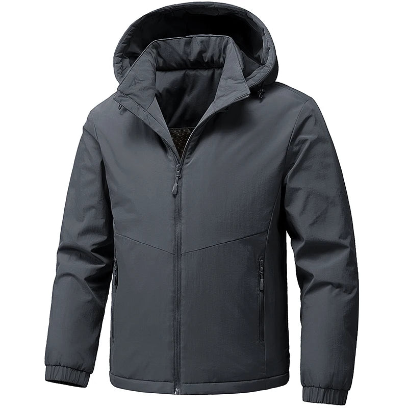 Winter Men Waterproof Windproof Outdoor Jackets Man Detachable Hat Casual Jacket Male Multi Pocket Work Jacket Windbreaker Parka