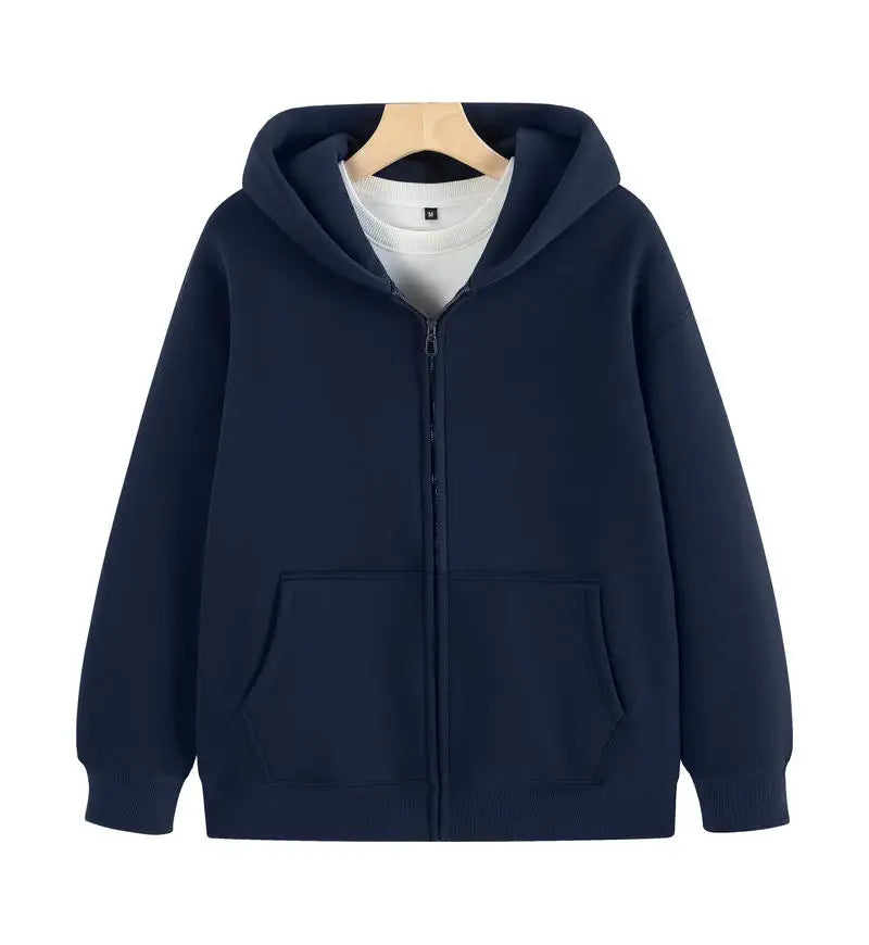 Custom LOGO Zipper 500GSM Heavy Weight Fashion Men's Hoodies Winter Casual Thick Cotton Men's Top Solid Color Hoodies Sweatshirt
