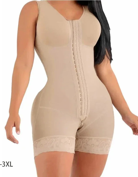 Full Body Shaper High Compression Shapewear Girdle With Brooches Bust For Postpartum Slimming Sheath Belly Fajas Colombianas