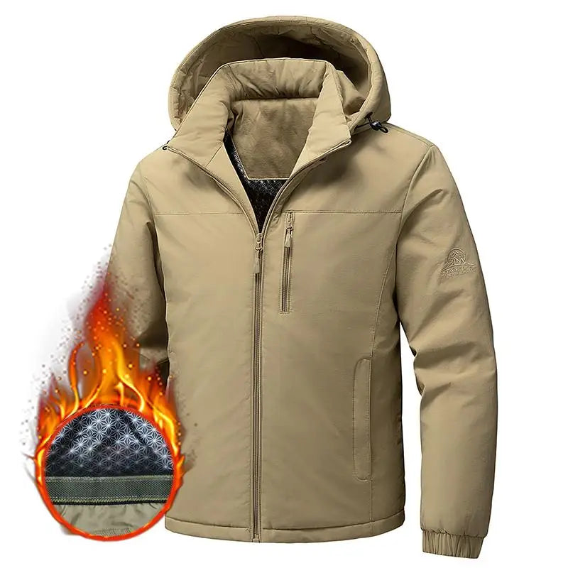 Winter Men Waterproof Windproof Outdoor Jackets Man Detachable Hat Casual Jacket Male Multi Pocket Work Jacket Windbreaker Parka
