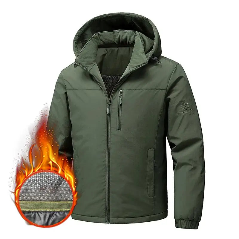 Winter Men Waterproof Windproof Outdoor Jackets Man Detachable Hat Casual Jacket Male Multi Pocket Work Jacket Windbreaker Parka