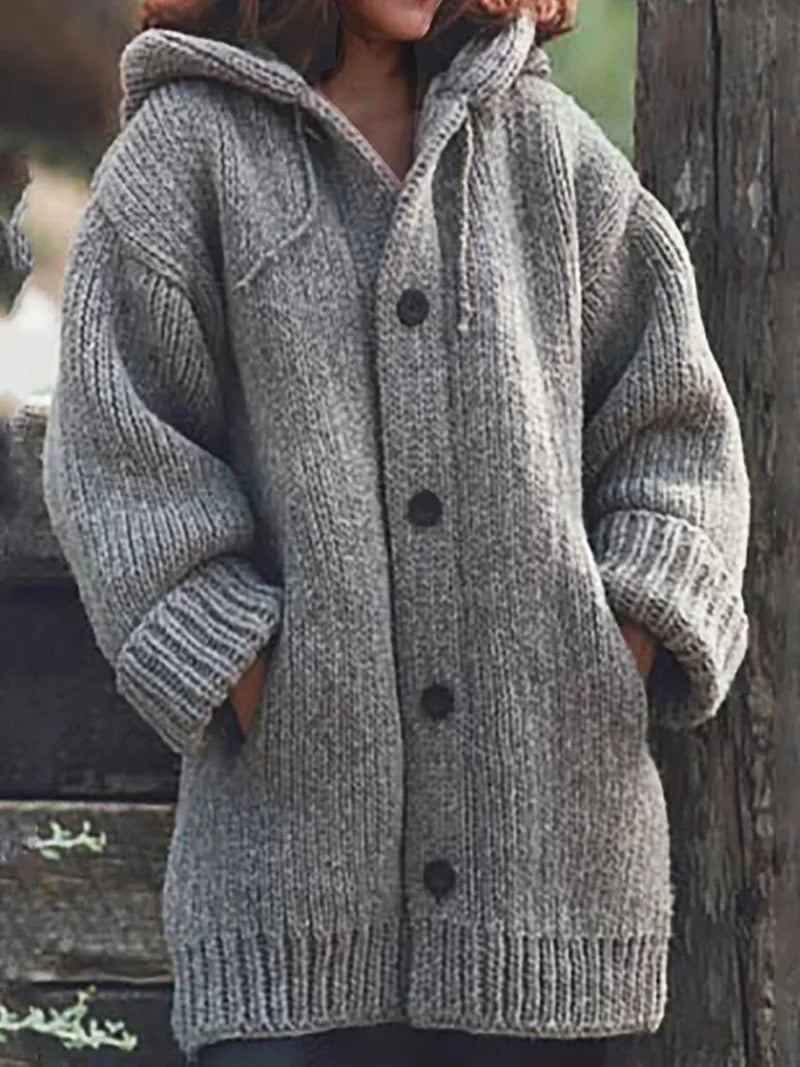 Fashion Warm Autumn Winter Sweater Long Sleeve Cardigans Vintage Knitted Sweaters for Women 2025 Mid Length Coat Streetwear