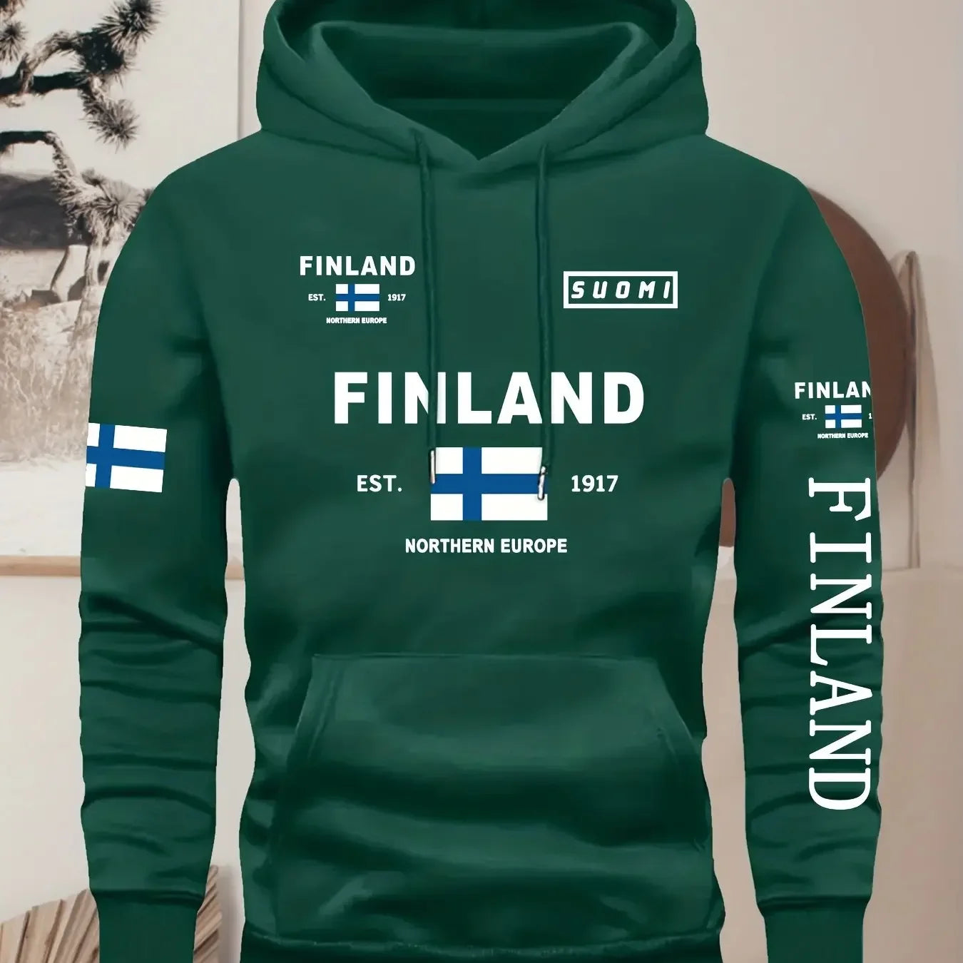 These stylish hoodies for men and women feature elements of Finnish cities and various patterns perfect for casual wear