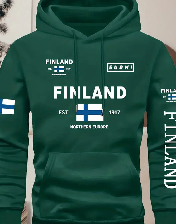 These stylish hoodies for men and women feature elements of Finnish cities and various patterns perfect for casual wear