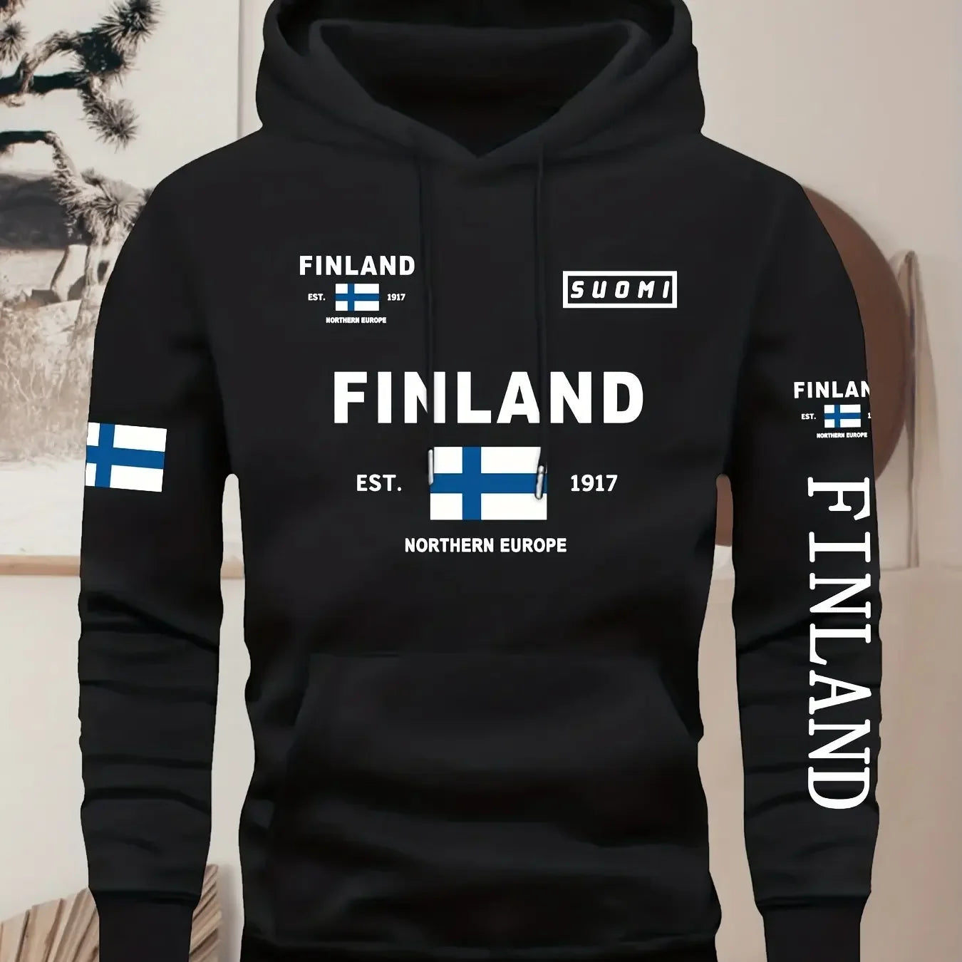 These stylish hoodies for men and women feature elements of Finnish cities and various patterns perfect for casual wear