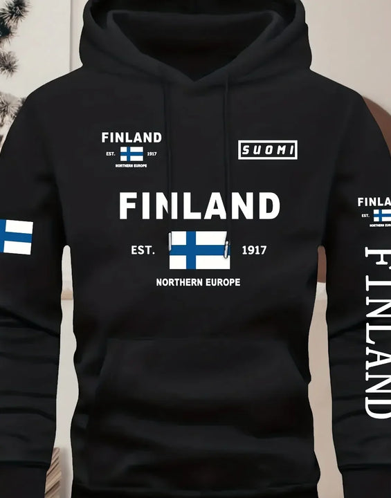 These stylish hoodies for men and women feature elements of Finnish cities and various patterns perfect for casual wear