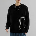Trendy  Logo round Neck Knit Sweater Loose Fit Casual Base Layer Shirt for Men Autumn Winter New Arrival Fashion Urban Style