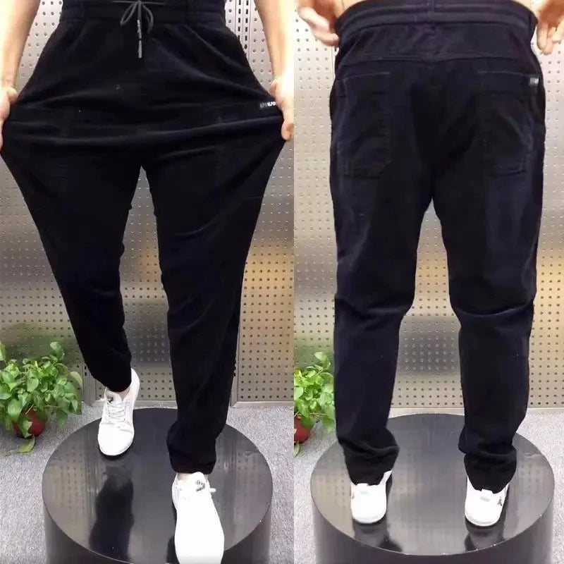 Baggy Corduroy Sweatpants Men Solid Color Casual Spring Autumn Tech Fleece Sport Loose Joggers Harem Pants Male Long Trousers