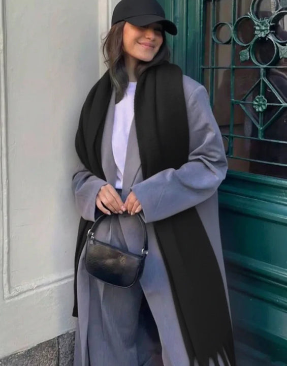 18*200cm Small Winter Scarf Long Women Imitation Cashmere Thicken Shawls Neck Warm Tassel Bufanda Echarpe Pashmina Luxury