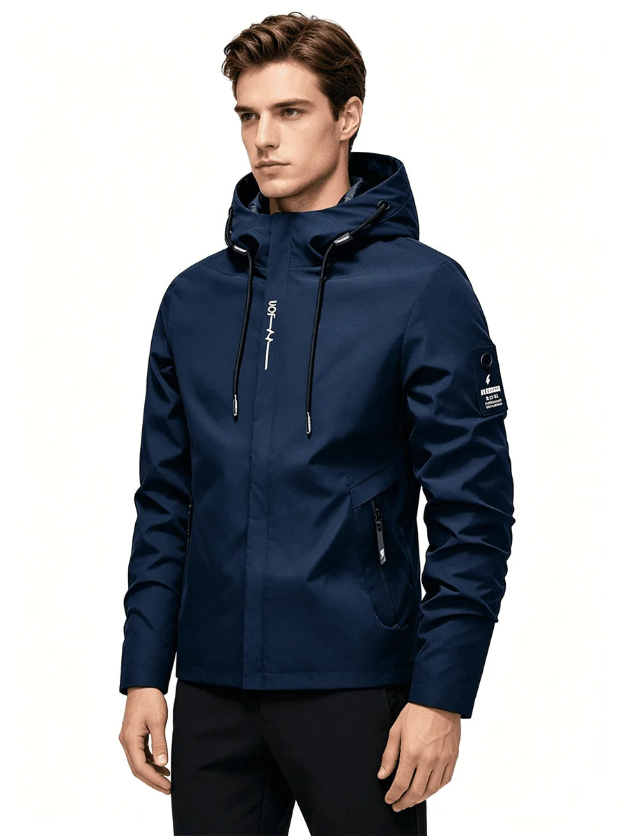Waterproof Jacket Men Outdoor Softshell Zip Up Hooded Windbreaker Hiking Camping Coats Lightweight Spring Autumn