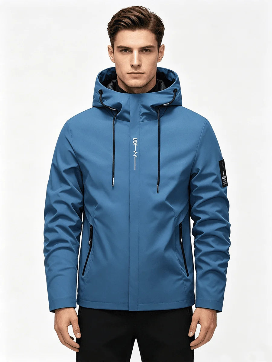 Waterproof Jacket Men Outdoor Softshell Zip Up Hooded Jacket Windbreaker Hiking Camping Coats Lightweight Spring Autumn Coats