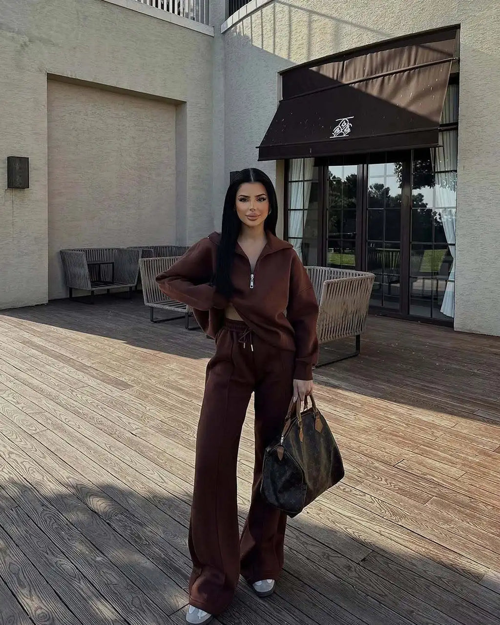 Fashion Autumn Winter Pants Sets Women Fashion Solid Color Pullover Sweatshirt Trousers Two Piece Set Female Casual Streetwear