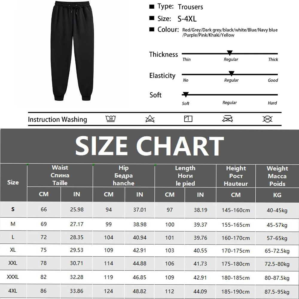 Men Women Sweatpants Running Fitness Workout Jogging Pant Casual Soft Trousers Sports Long Pants Men's Clothing