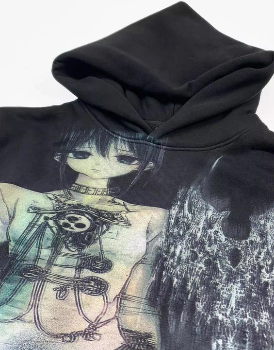 Womens Clothing Women's Sweatshirt Aesthetic Sweatshirts Y2k Clothes Grunge Hoody Anime Hoodie Graphic Kpop Top Vintage Y 2k Emo