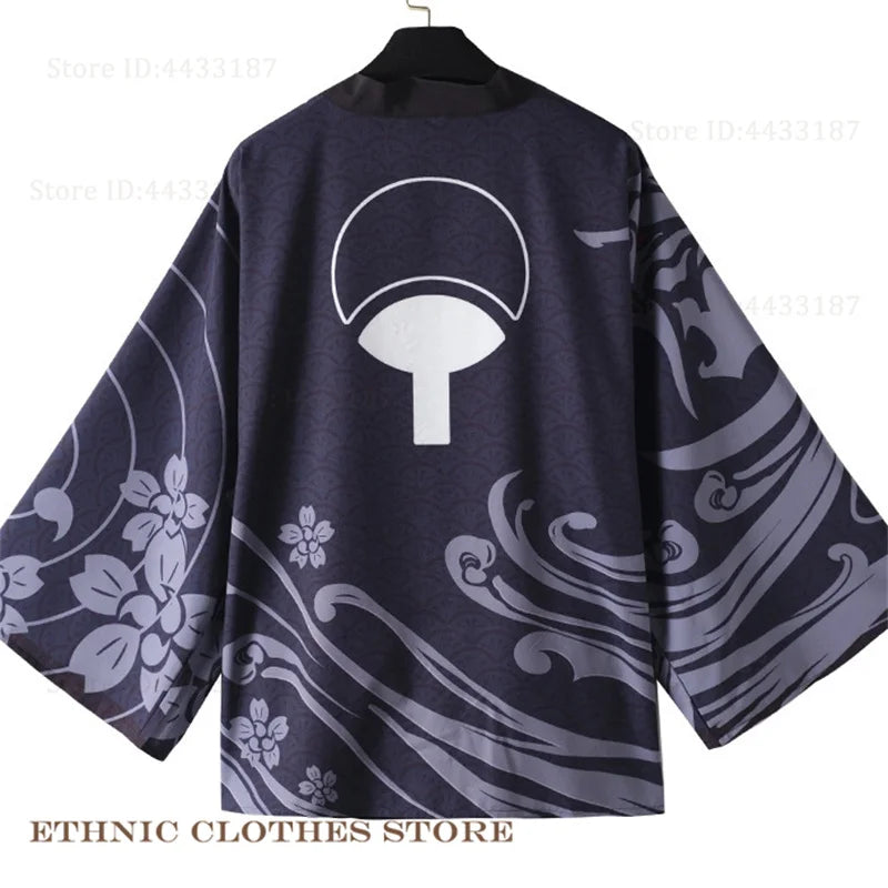 Plus Size 3XL 4XL 5XL Japanese Kimono Cardigan Cosplay Haori Yukata Top Adult Traditional Samurai Costume Loose Men Male Shirt