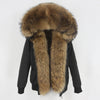 2023 New Bomber Waterproof Parka Winter Jacket Women Natural Real Raccoon Fur Hood Coat Detachable Thick Warm Outerwear