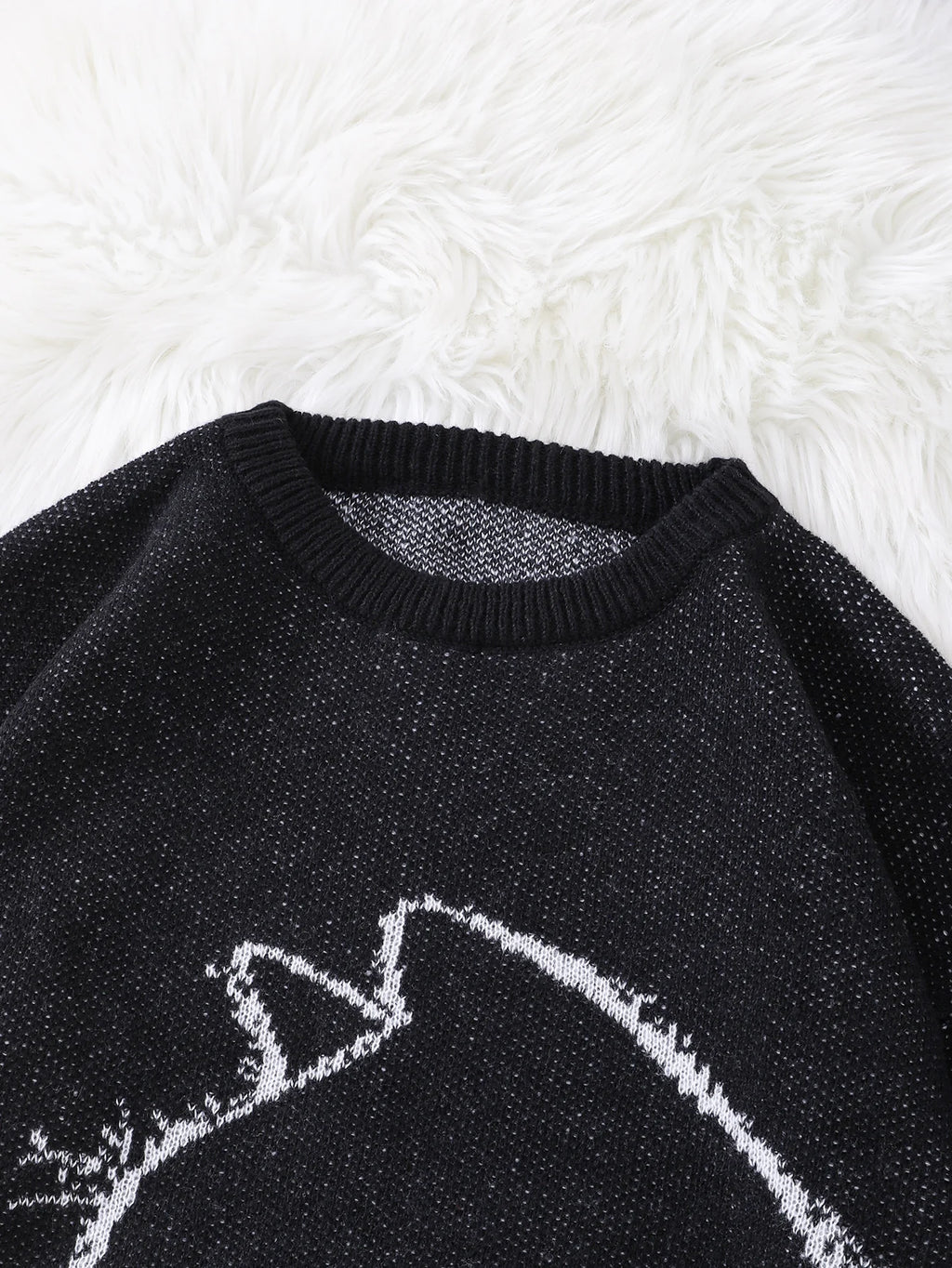 New Popular Autumn and Winter Simple Kitten Jacquard Double-Sided Pattern Pullover Sweater Casual Round Neck Knitted Men's Pullover