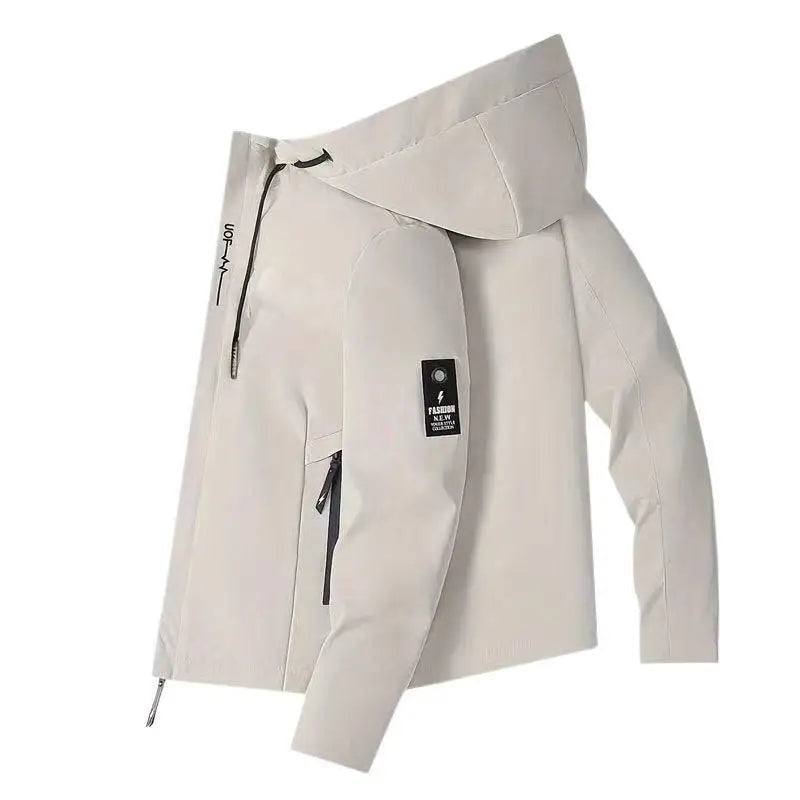 Waterproof Jacket Men Outdoor Softshell Zip Up Hooded Windbreaker Hiking Camping Coats Lightweight Spring Autumn