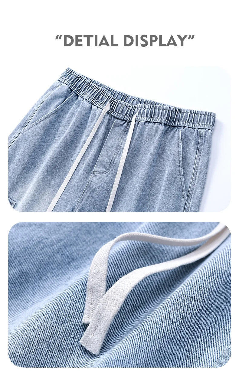 2025 new men's cement grey work jeans Y2K street hip-hop large pocket wide-leg straight jeans trousers jogging black light blue