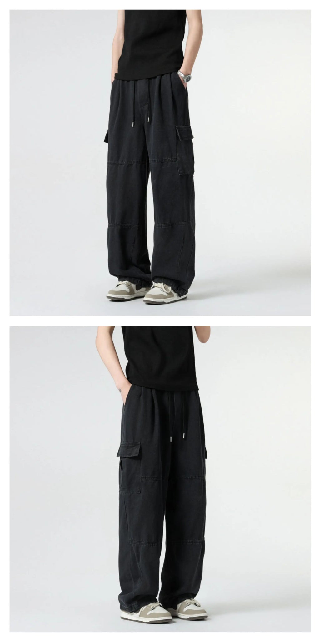 Baggy Jeans Spring Autumn New Men's Cargo Pants Casual Wide Leg Jogging Trousers Vintage Loose Work Jeans Man Hip Hop Streetwear