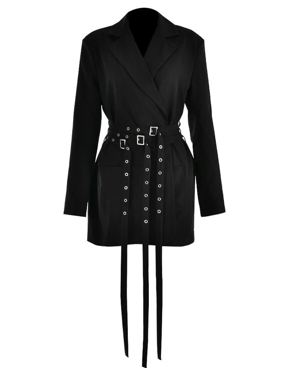 Belted Slim-Fit Blazer